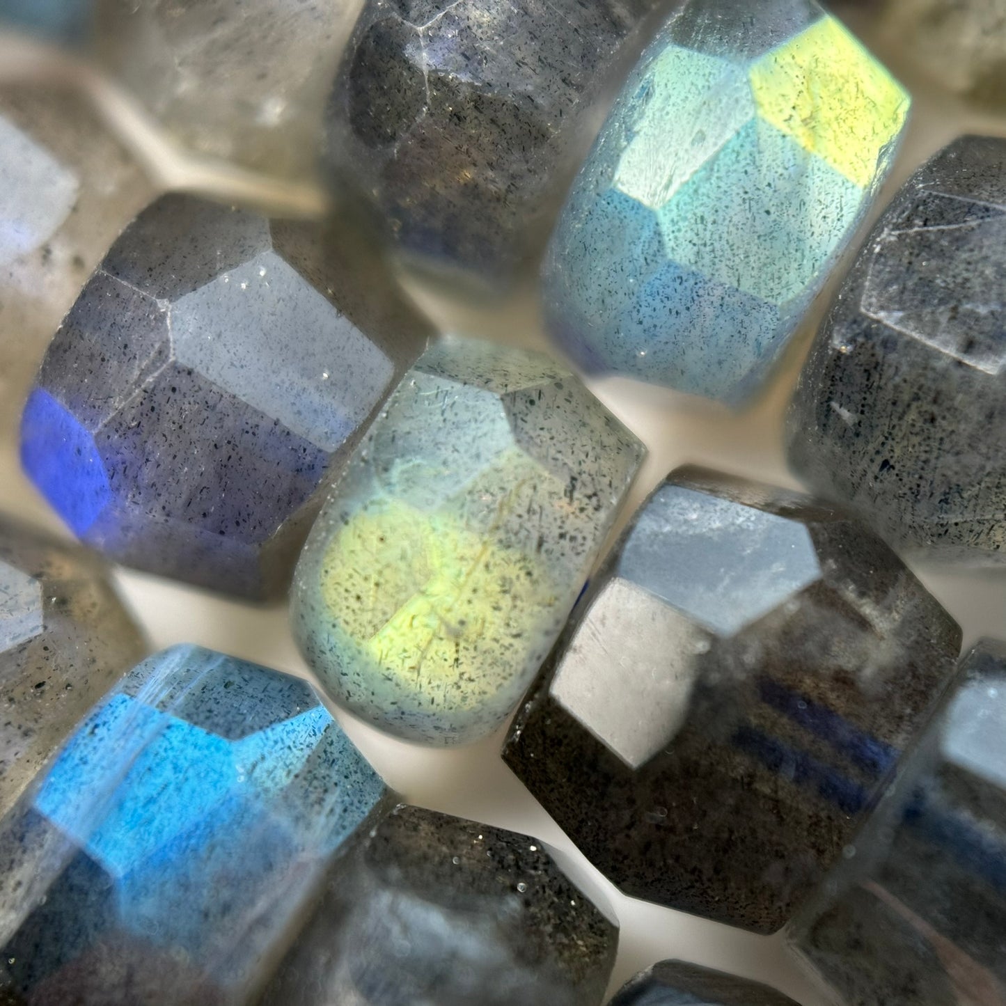 Labradorite Single Cut Faceted Rondelle Beads ( AA Quality) image 2