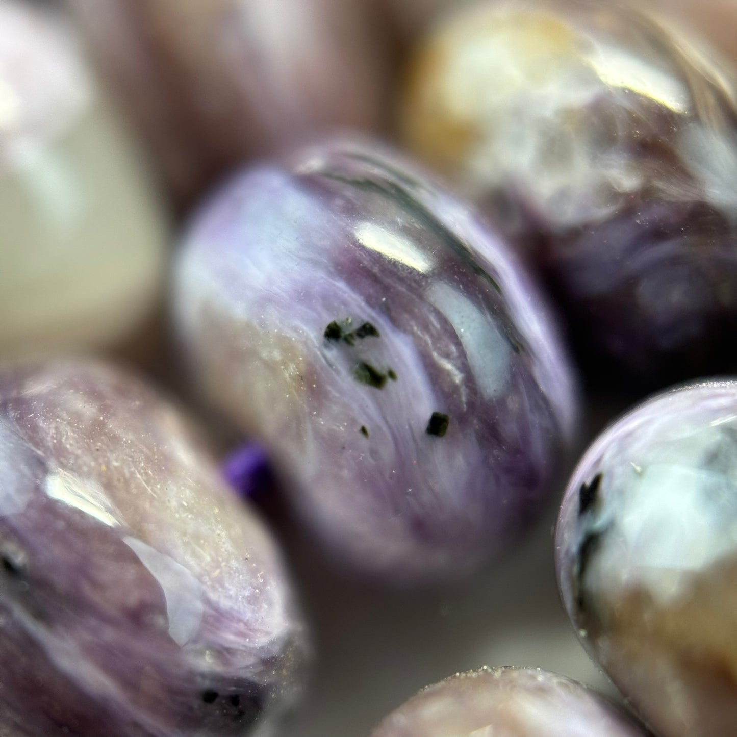 Charoite Rondelle Polished Beads image 6