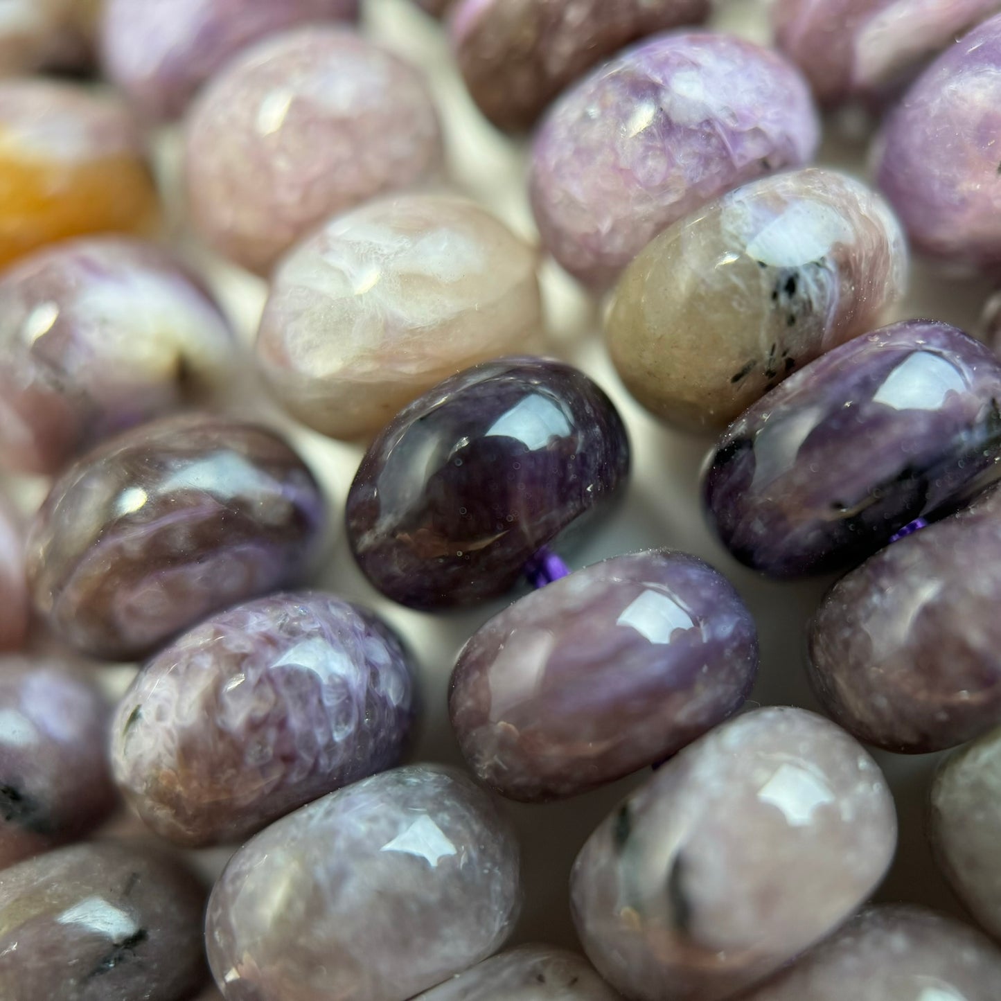Charoite Rondelle Polished Beads image 4