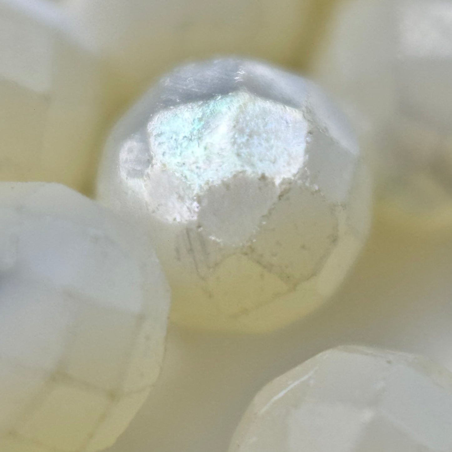White Mother of Pearls Faceted Round Beads image 1