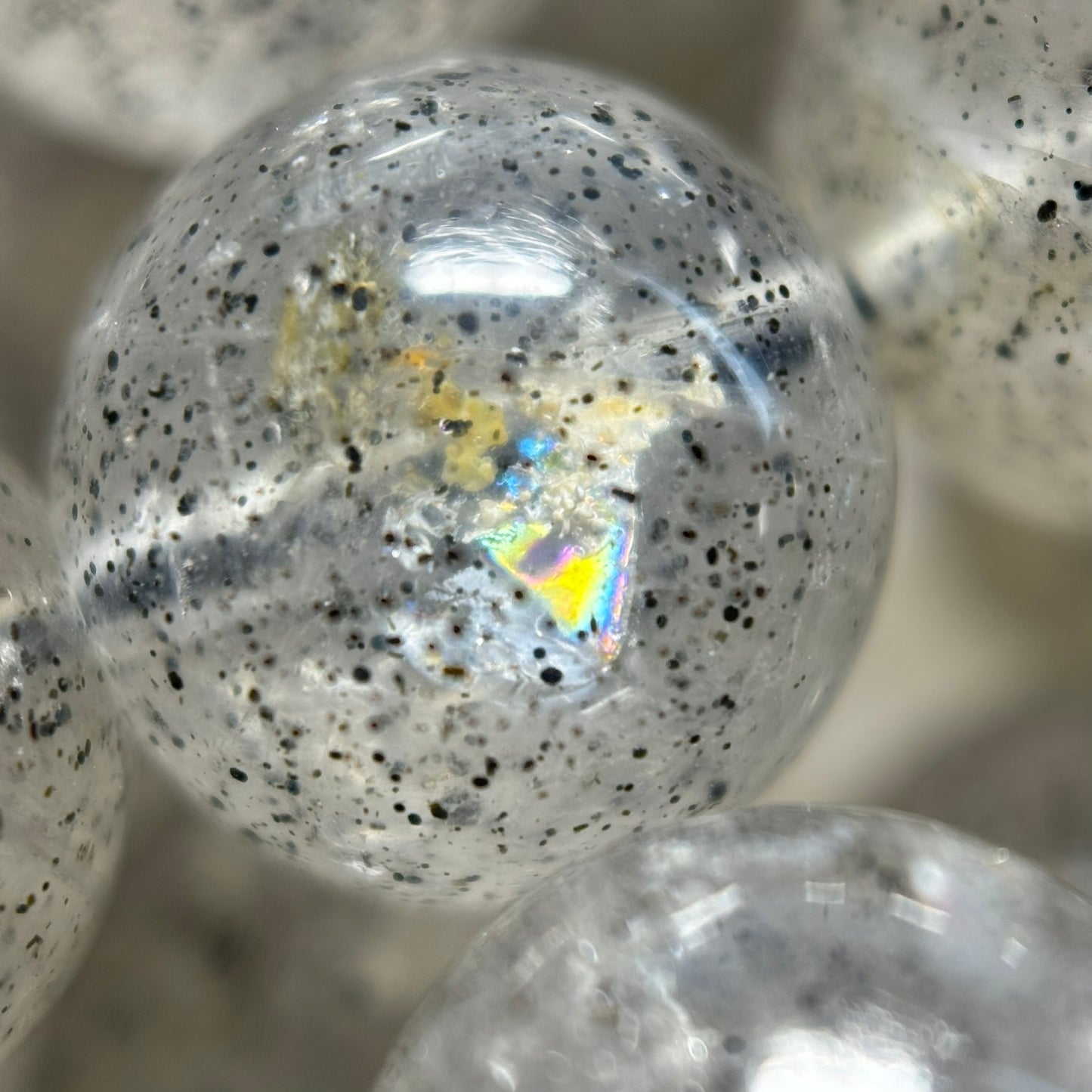 Space Mica Quartz Polished Round Beads