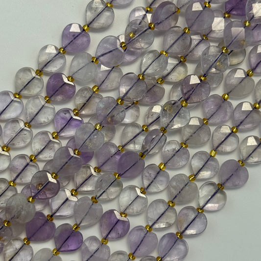 Lavender Amethyst Faceted Heart Shape Beads image 0