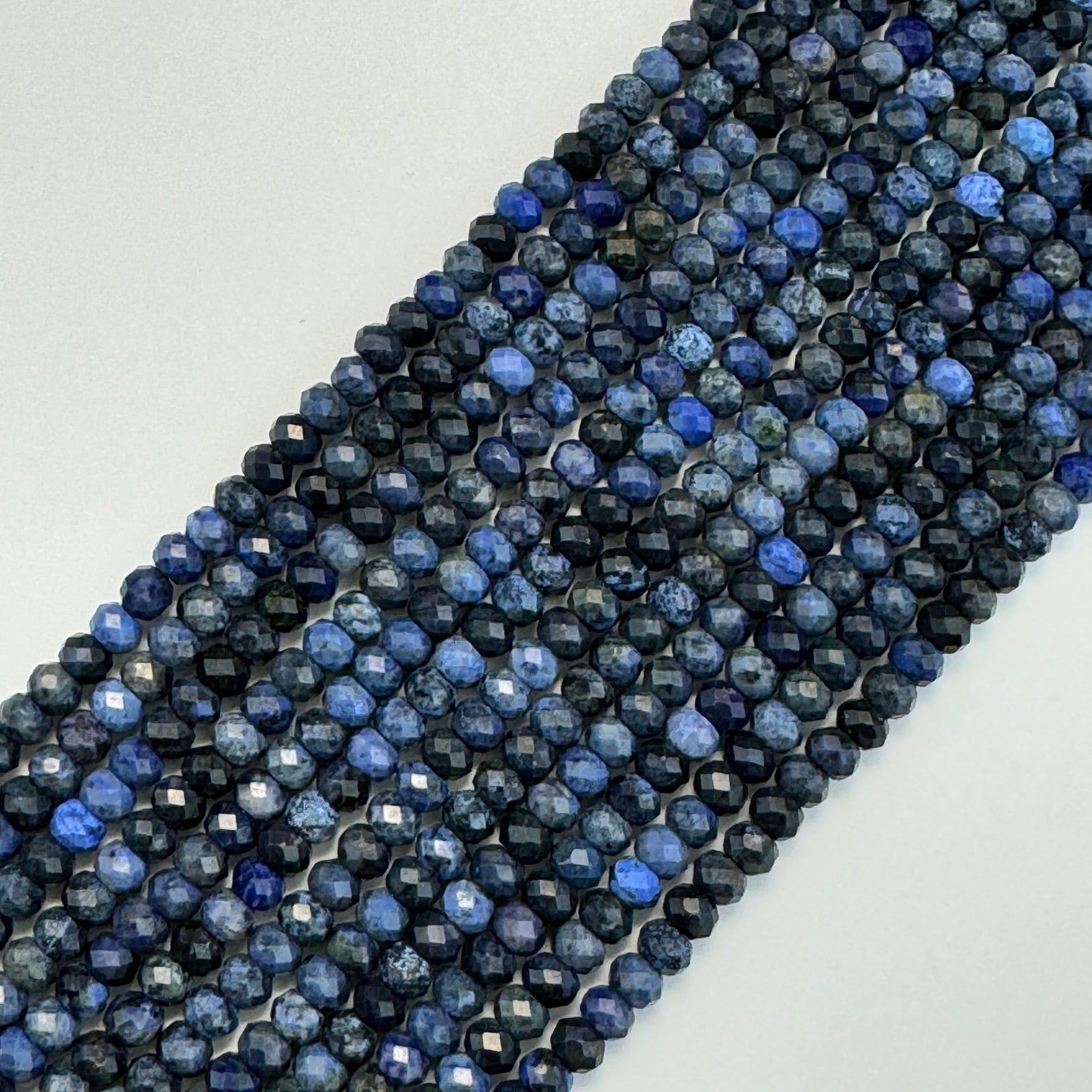 Dumortierite Faceted rondelle Beads (6x4 mm) image 3