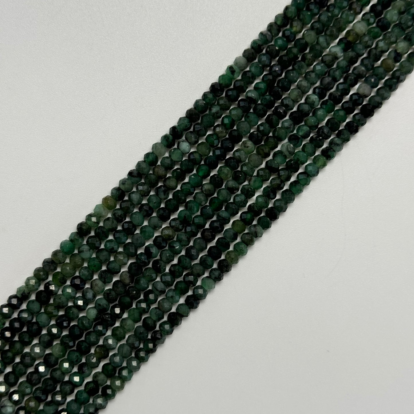 Emerald Faceted Rondelle Beads image 11