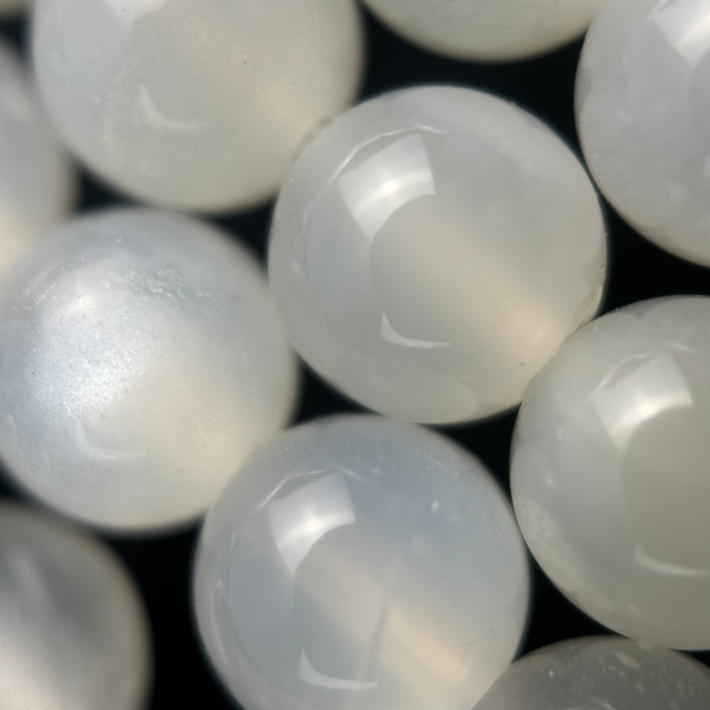 White Moonstone Polished Round Beads image 3