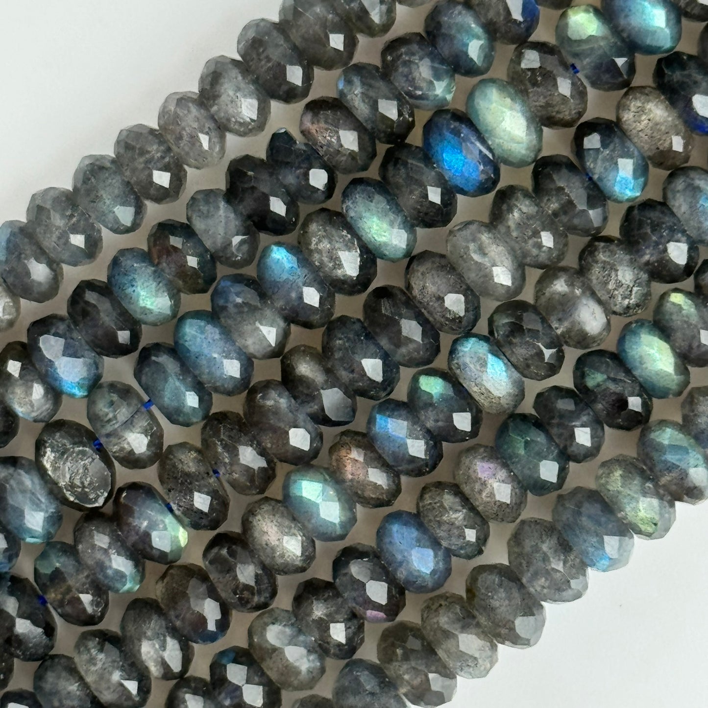 Faceted Labradorite Rondelle Beads - AAA Quality image 0