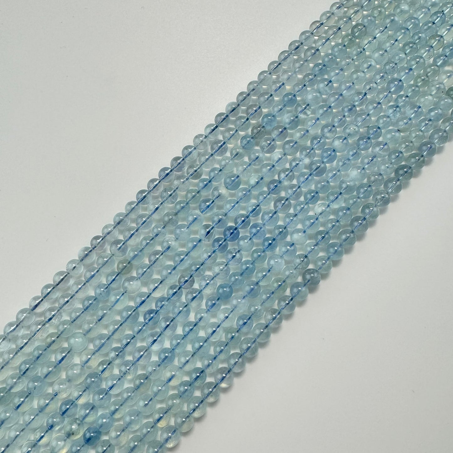 Aquamarine AA Polished Round Gemstone Beads image 4