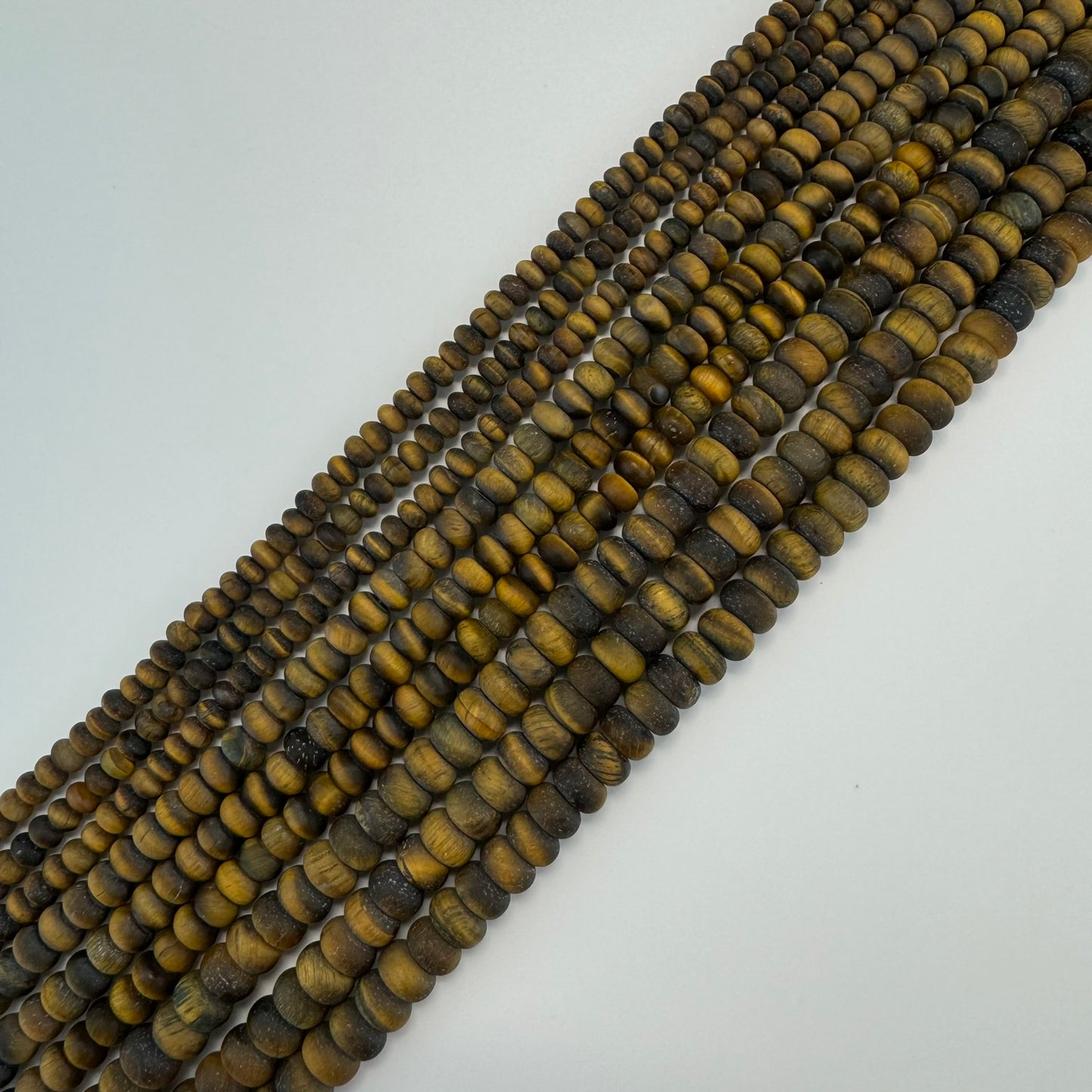Tiger's Eye Frosted Rondelle Beads image 2