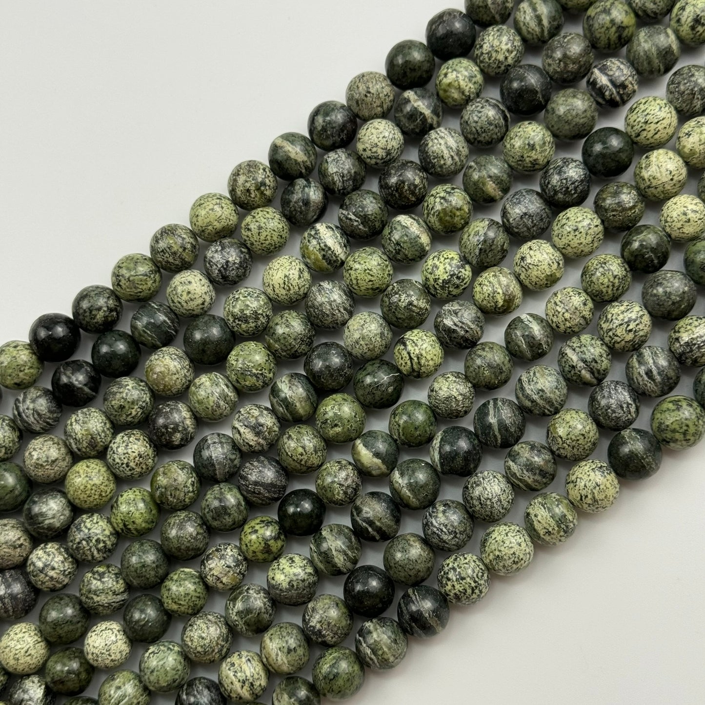 Green Zebra Jasper Polished  Round Beads image 2