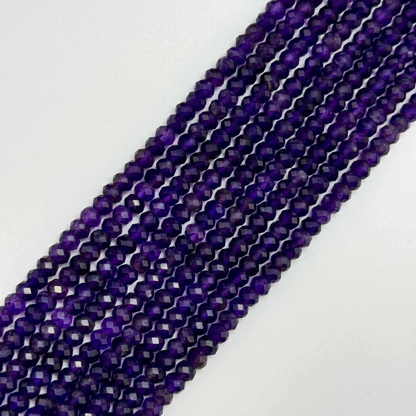 Faceted Amethyst Rondelle Beads (6x4mm) image 5
