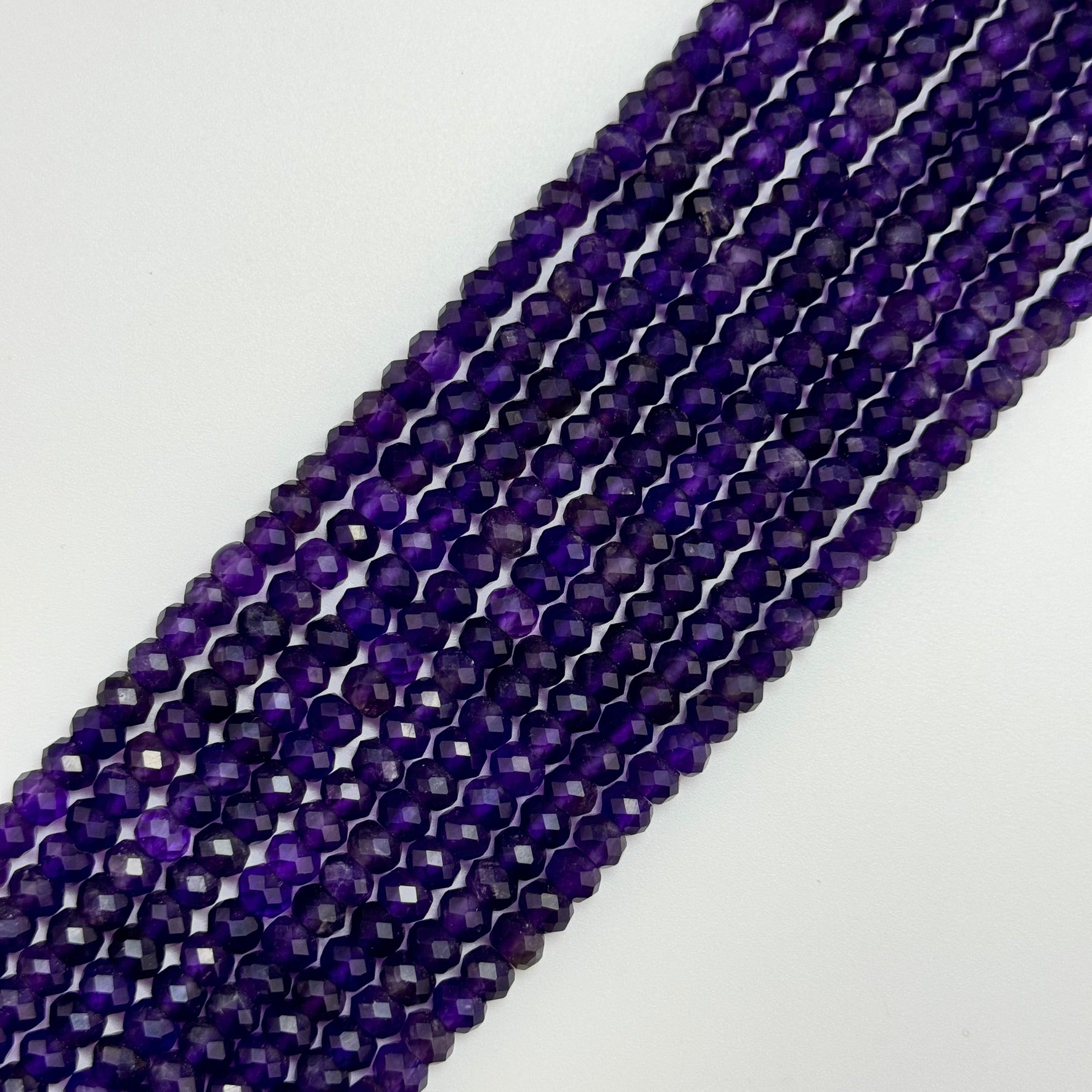 Faceted Amethyst Rondelle Beads (6x4mm) image 5