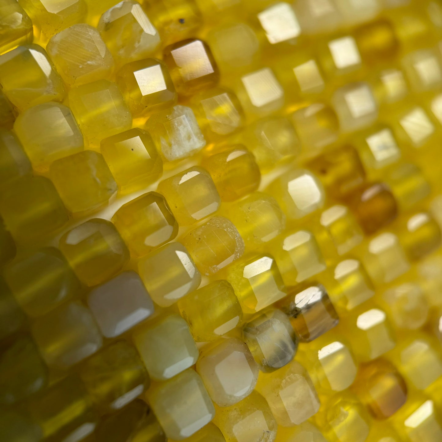 Yellow Opal Square Beads image 4