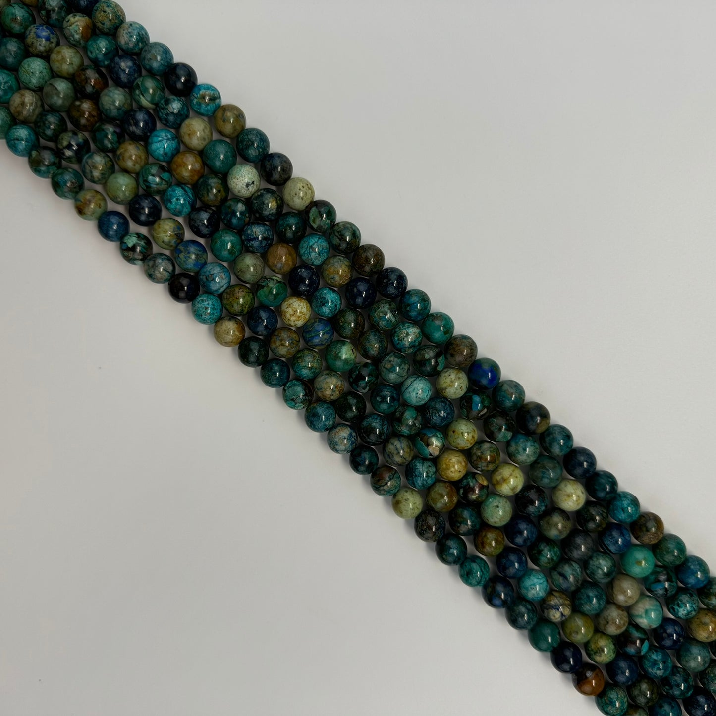 Blue Azurite Chrysocolla Polished Round Beads (10mm) image 6