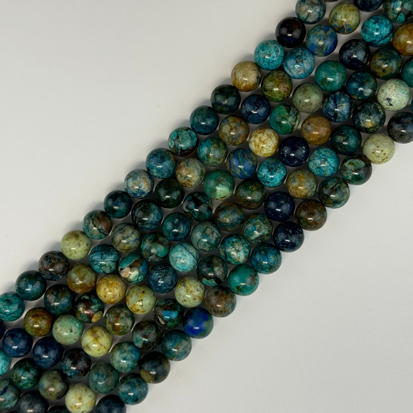 Blue Azurite Chrysocolla Polished Round Beads (10mm) image 3