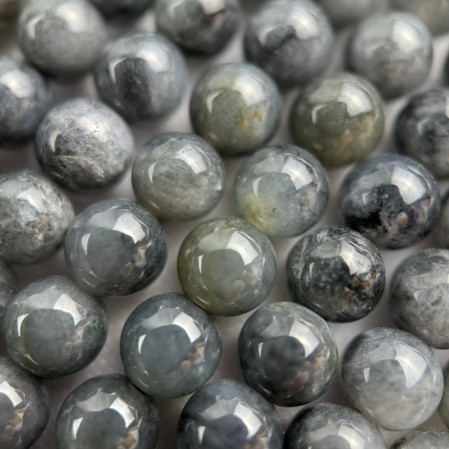 Burmese Black Jade AAA Polished Round Beads image 4