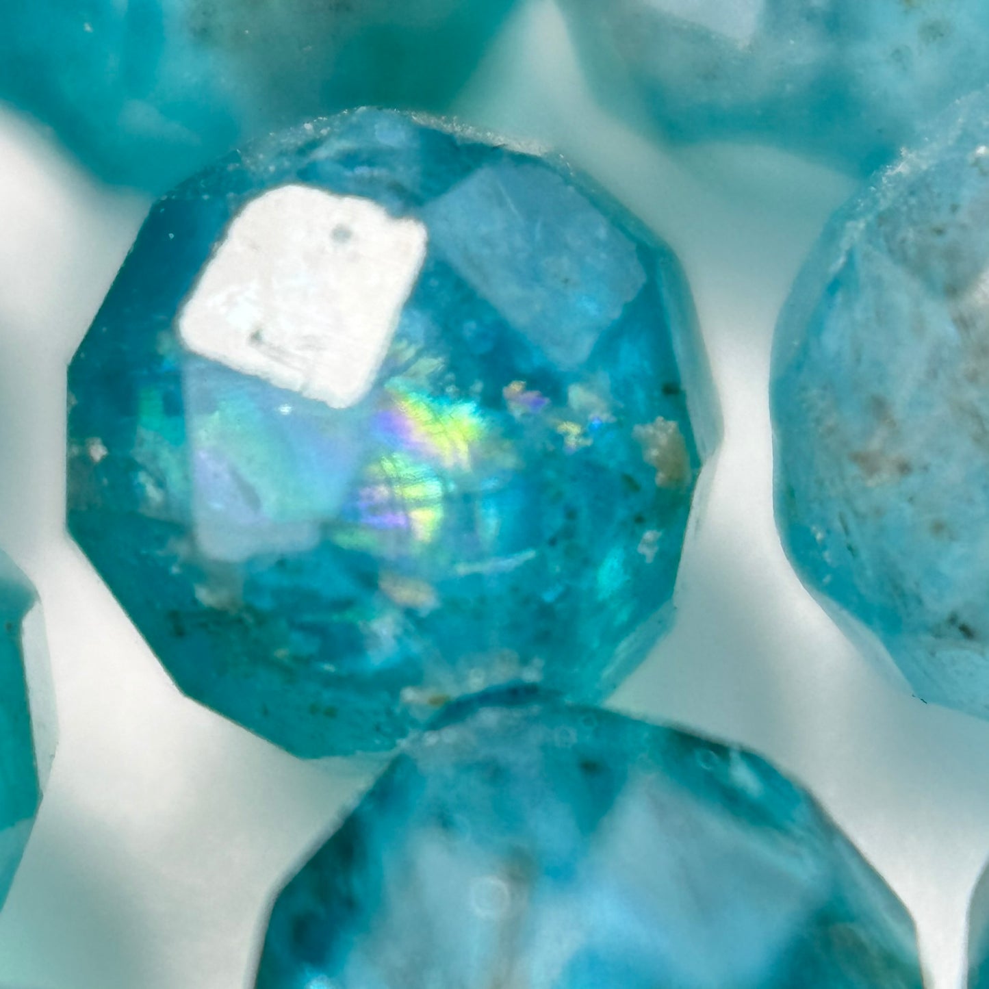 Blue Apatite Faceted Round Beads image 2