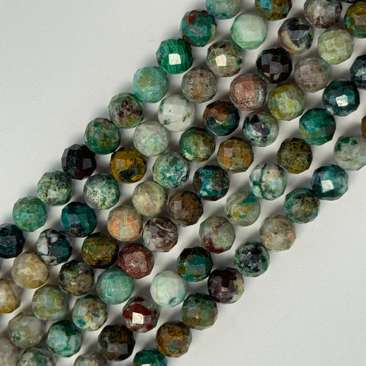 Chrysocolla Beads - Faceted Round Beads