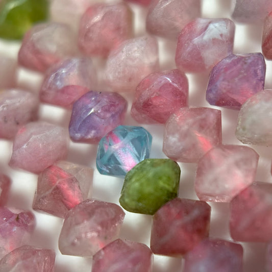 Pink Tourmaline Space Ship Beads