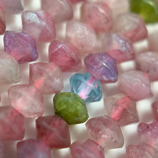 Pink Tourmaline Space Ship Beads