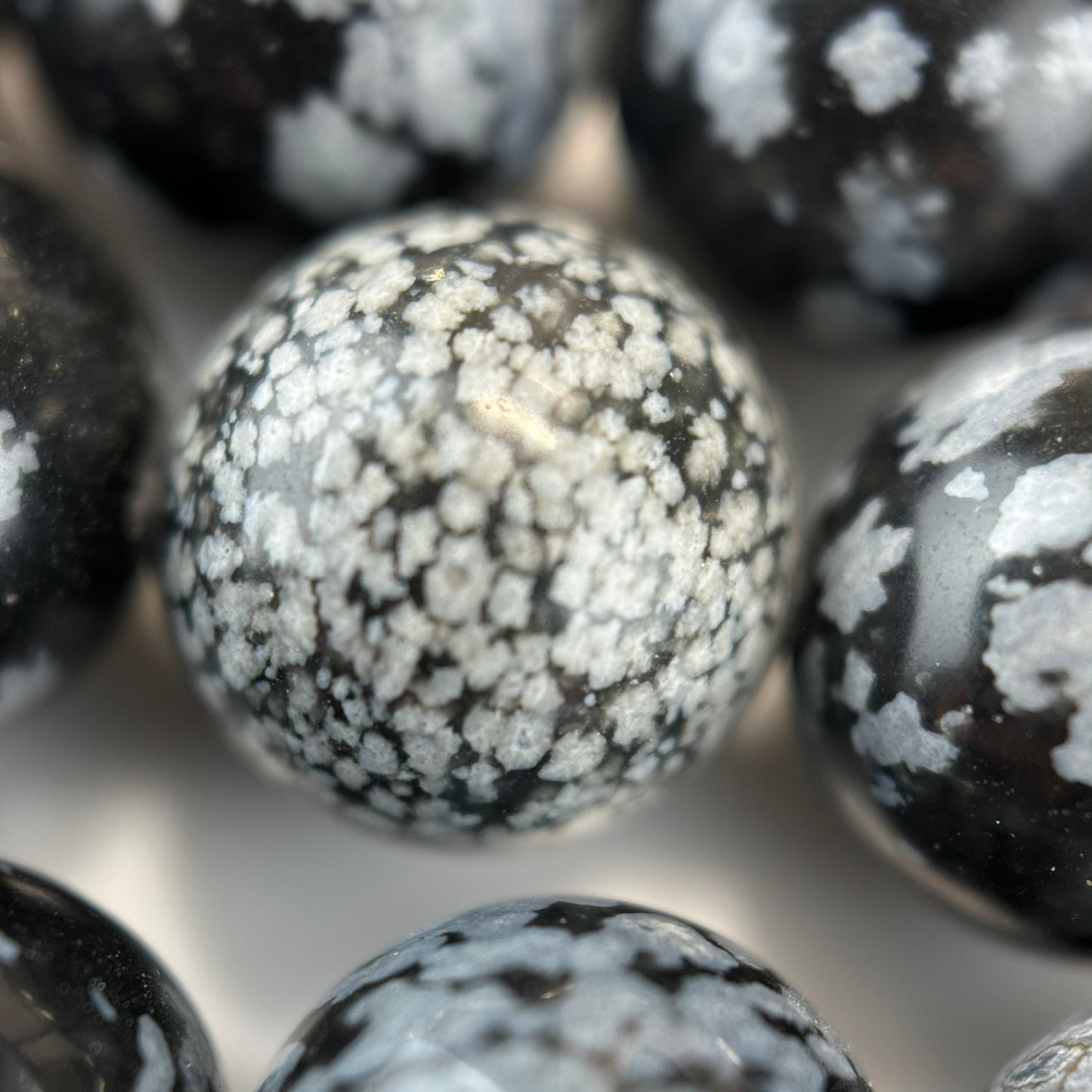 Snowflake Obsidian Polished Round Beads image 2