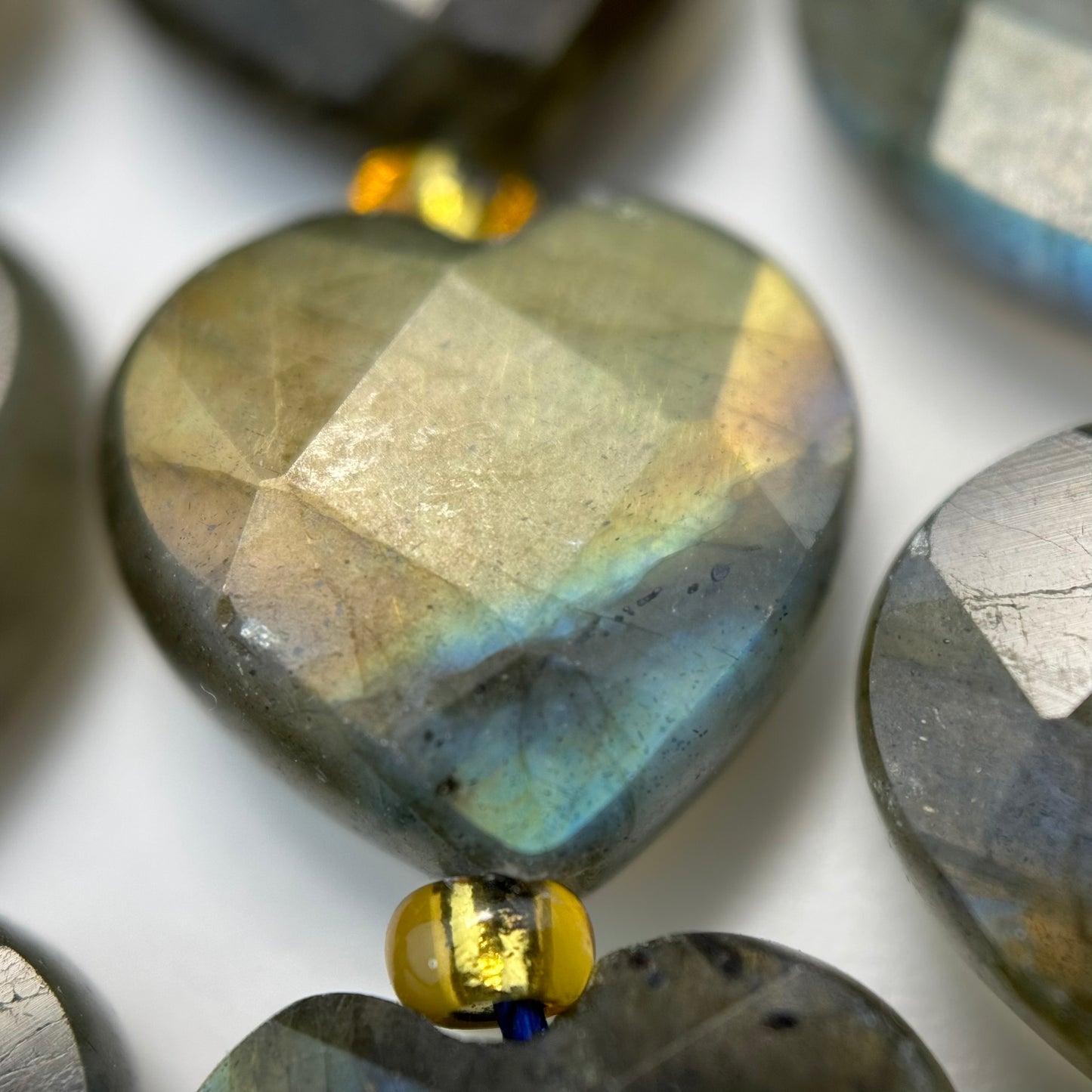 Labradorite Faceted Heart Shape Beads image 7