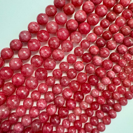 Rhodonite Polished Round Beads - (AAAA Quality)