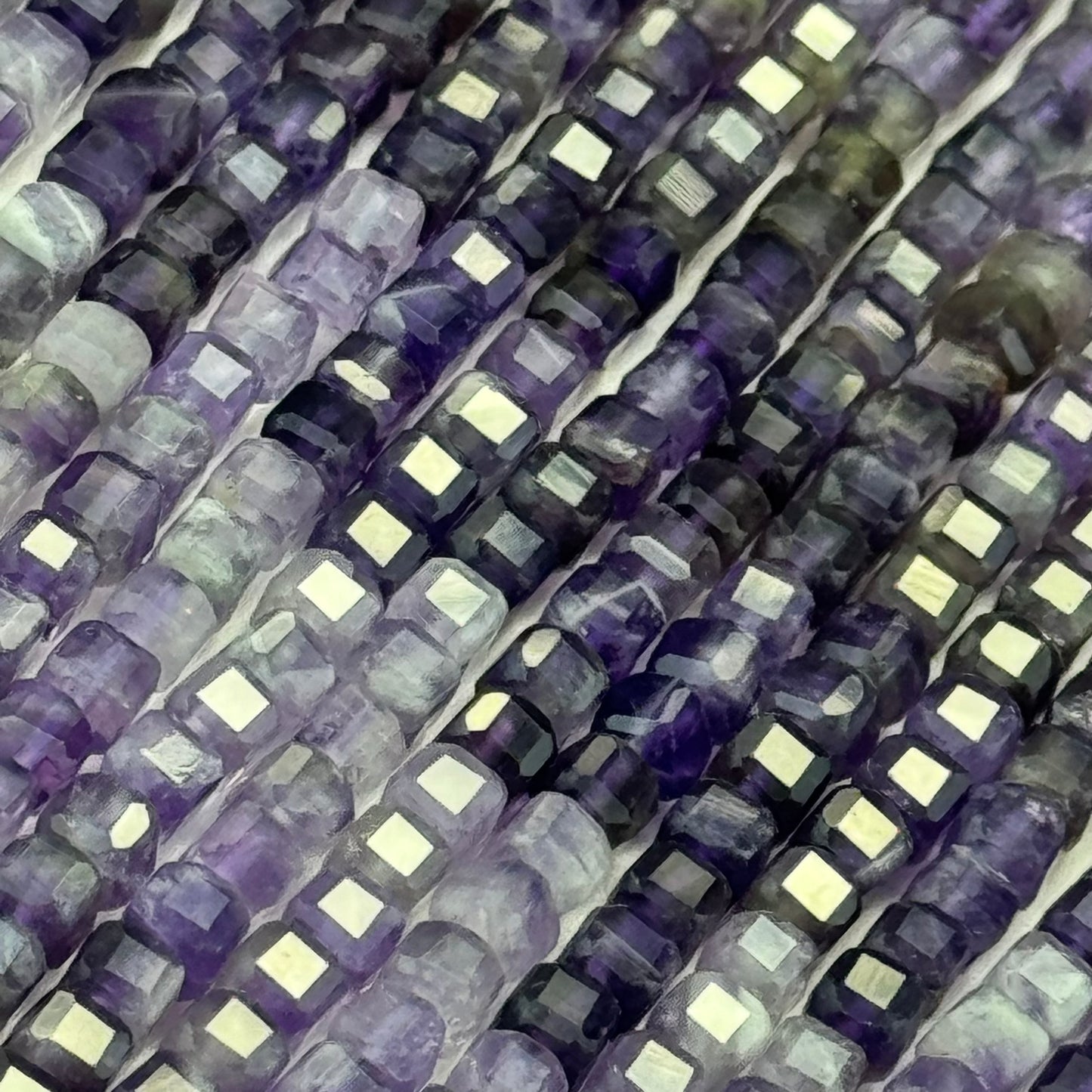 Amethyst Faceted Square Beads (AA Quality) image 1