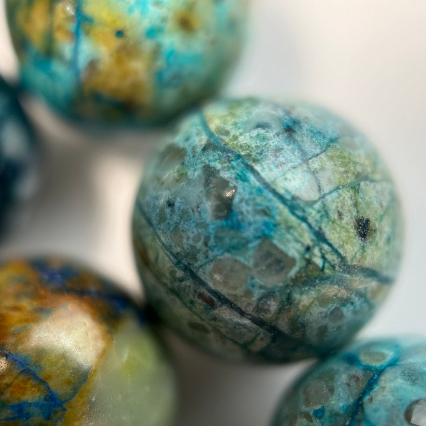 Blue Azurite Chrysocolla Polished Round Beads (10mm) image 4