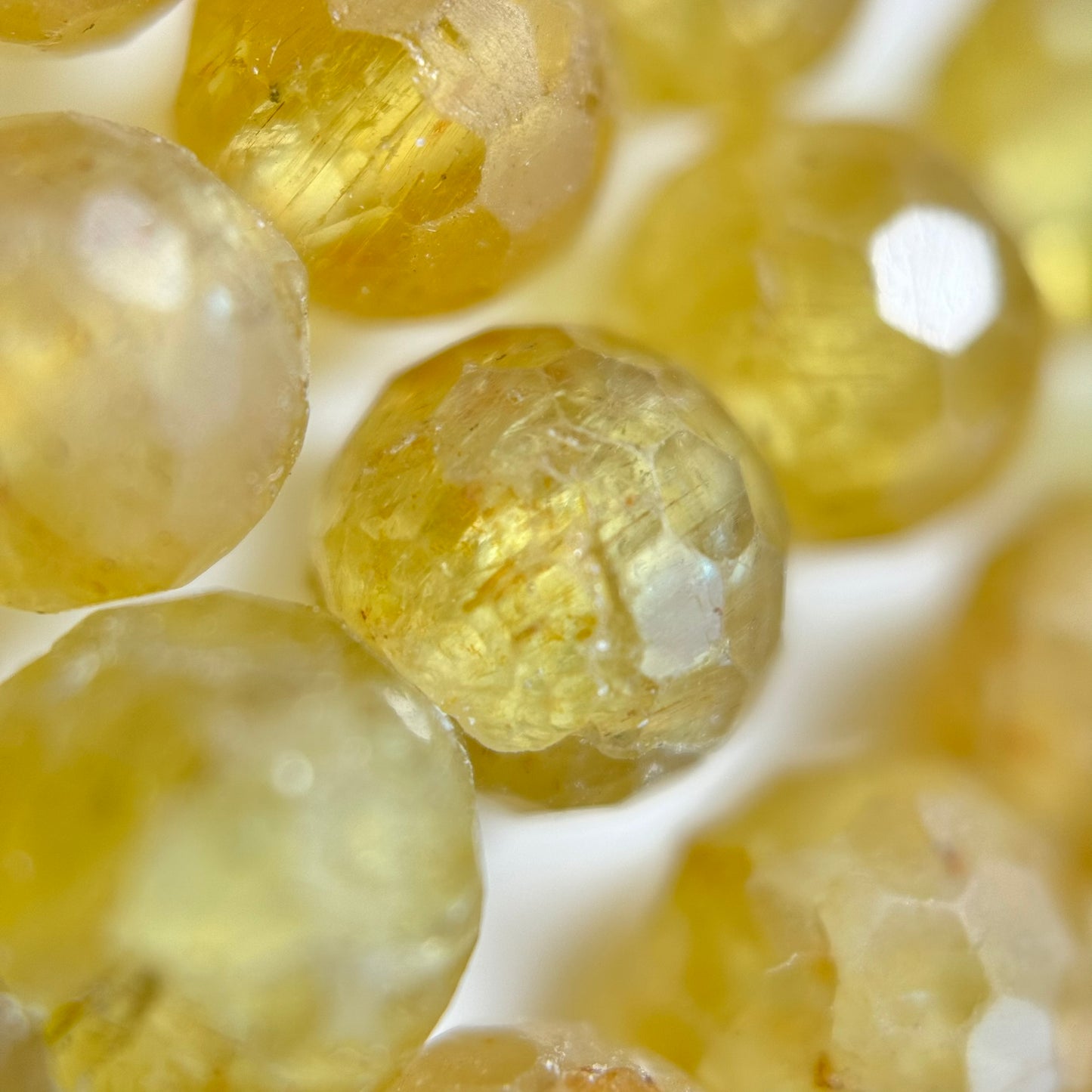 Yellow Apatite Faceted Round Beads image 1