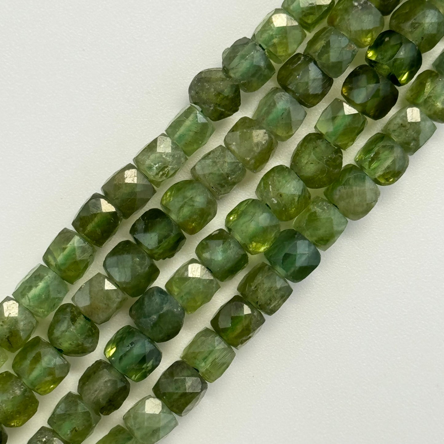 Green Apatite Square Beads image 0