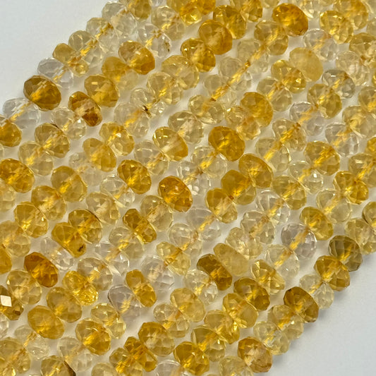 Faceted Citrine Rondelle Beads (8x4mm) image 0