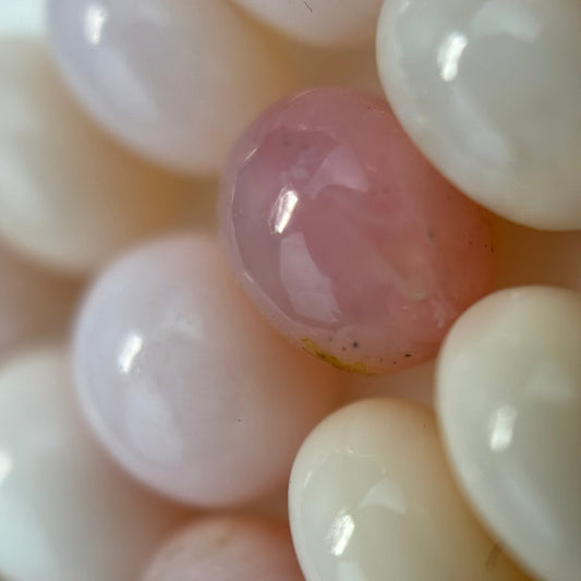 Pink Opal Rondelle Polished Beads - (AAA Quality)