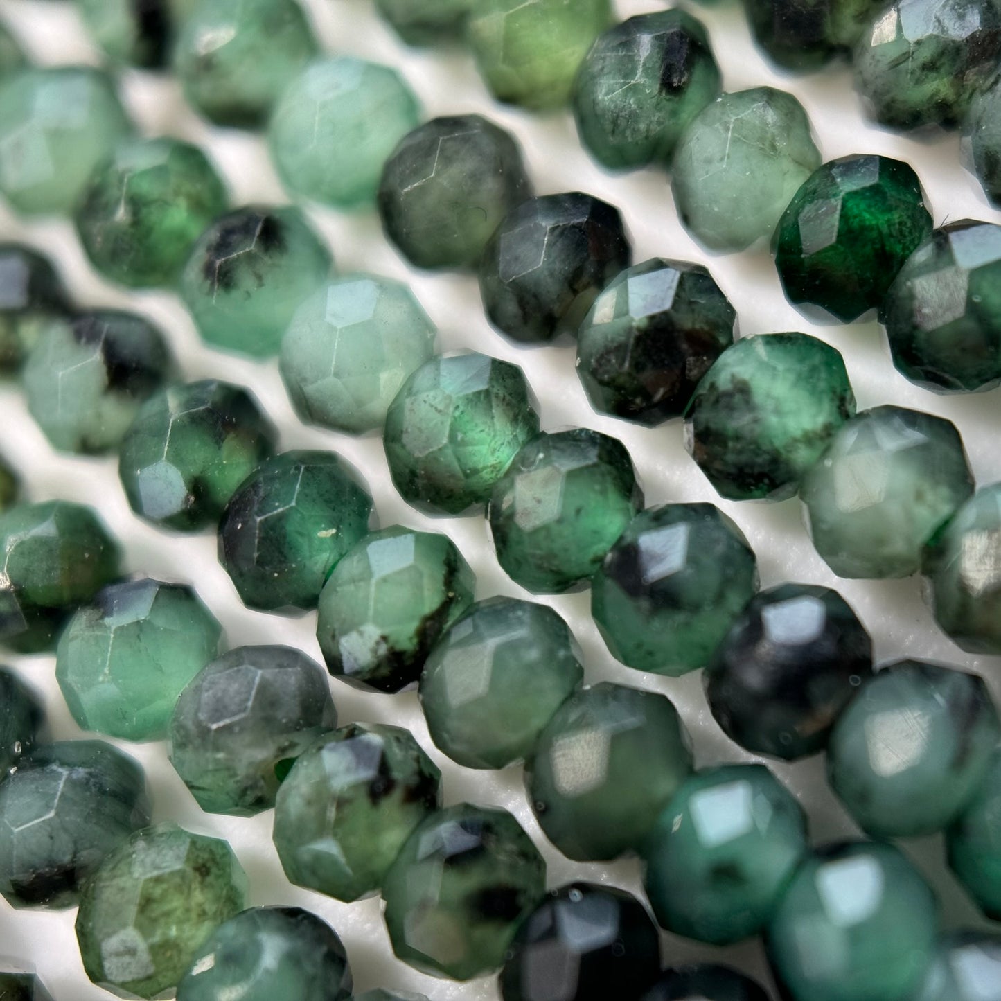 Emerald Faceted Rondelle Beads image 13