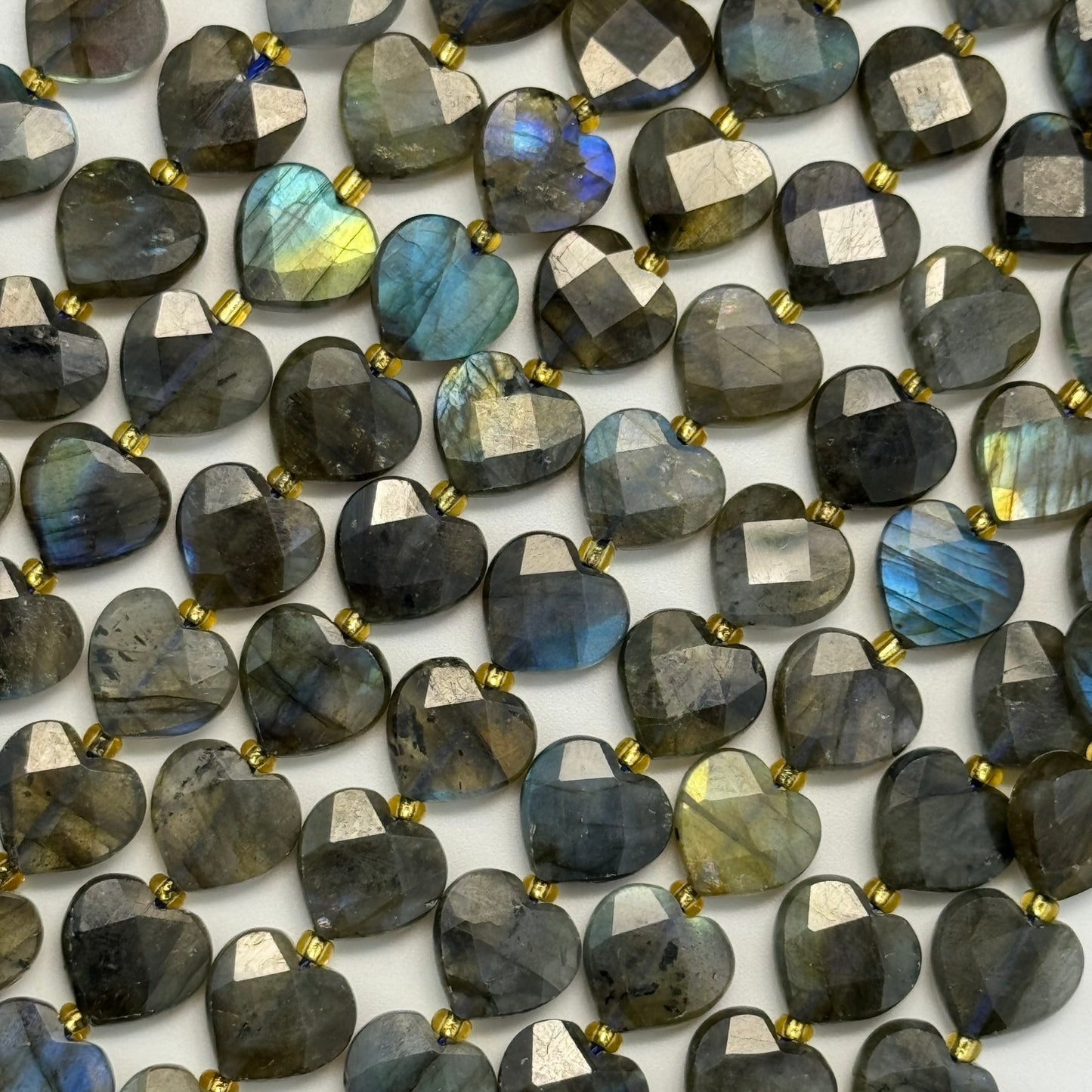 Labradorite Faceted Heart Shape Beads image 1