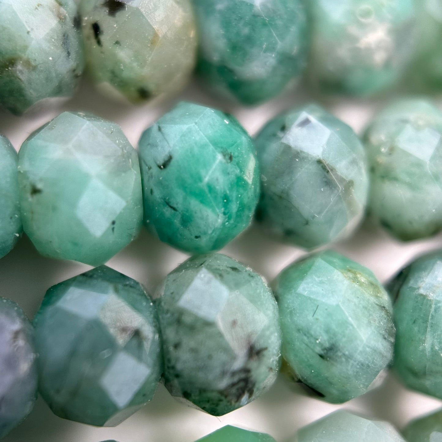 Emerald Faceted Rondelle Beads image 2