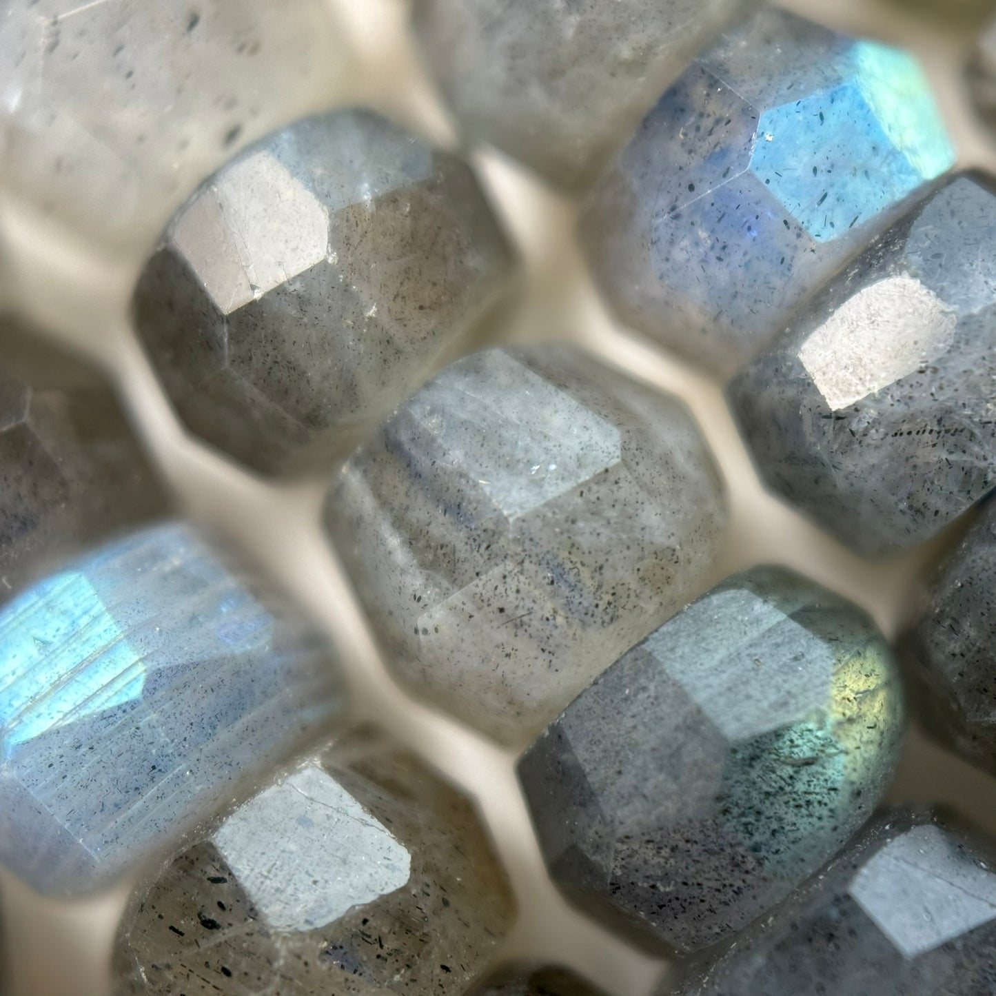 Labradorite Single Cut Faceted Rondelle Beads (High Quality) image 6
