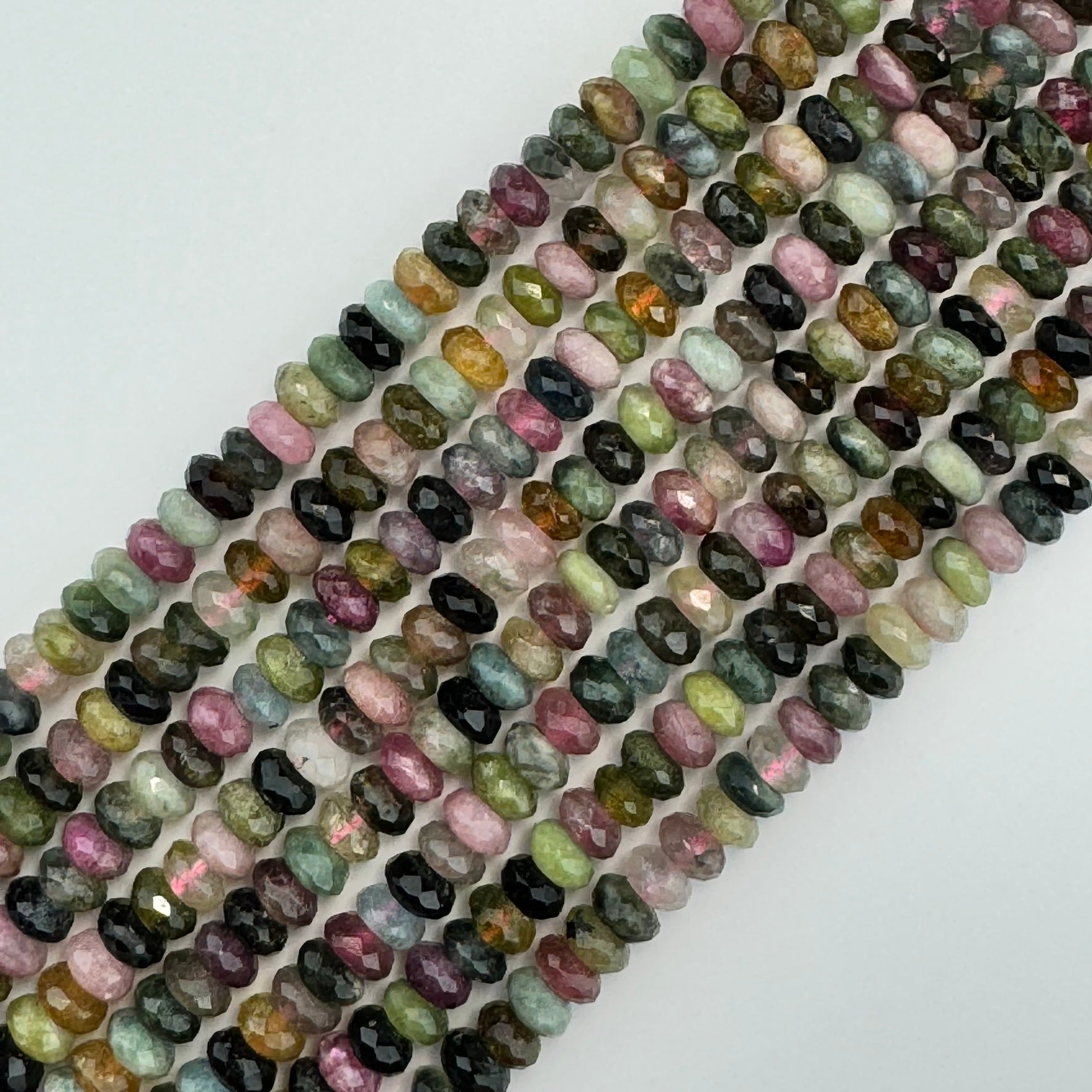 Faceted Multicolor Tourmaline Rondelle Beads (6.5x3.5mm) image 5