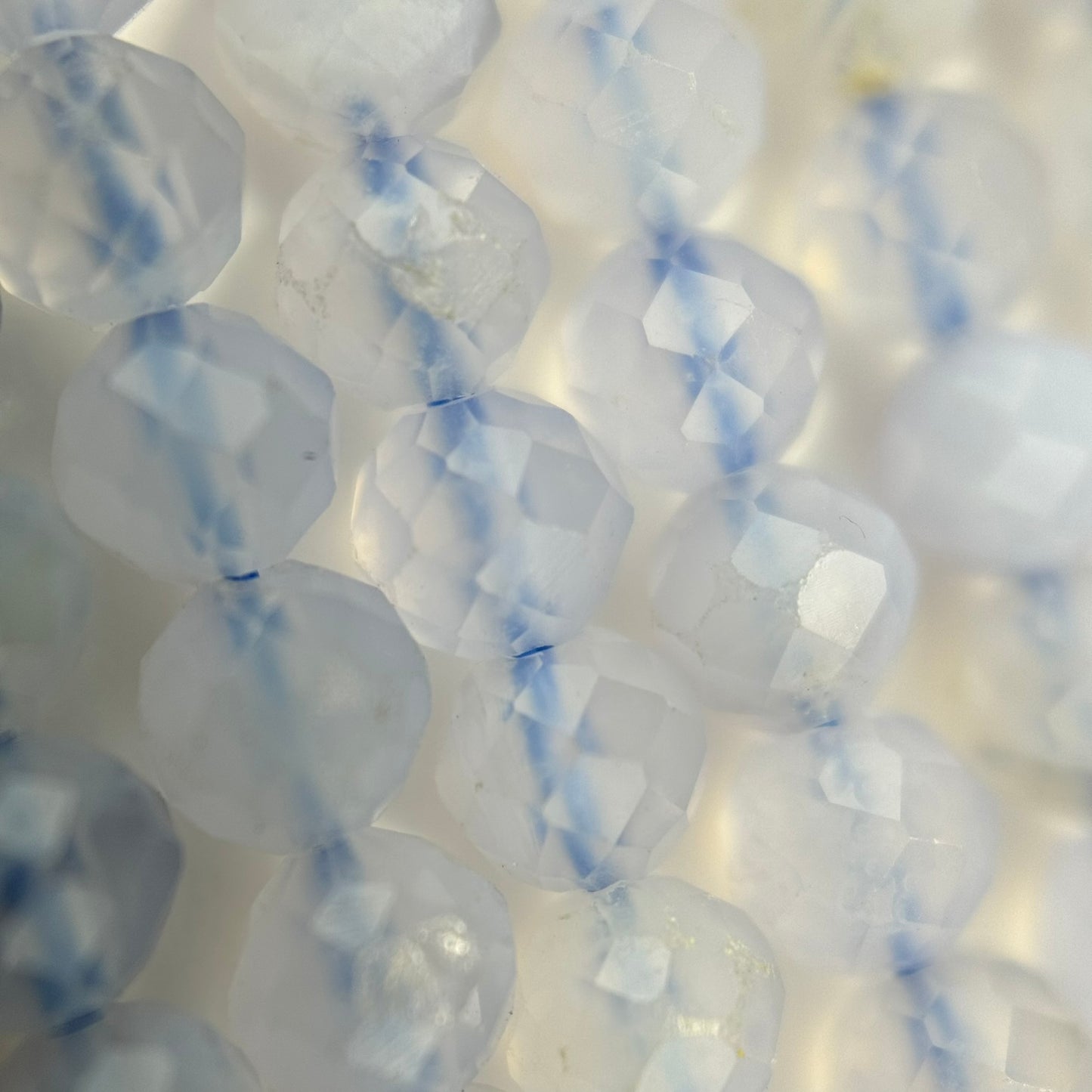 Blue Lace Agate Faceted Round Beads image 3