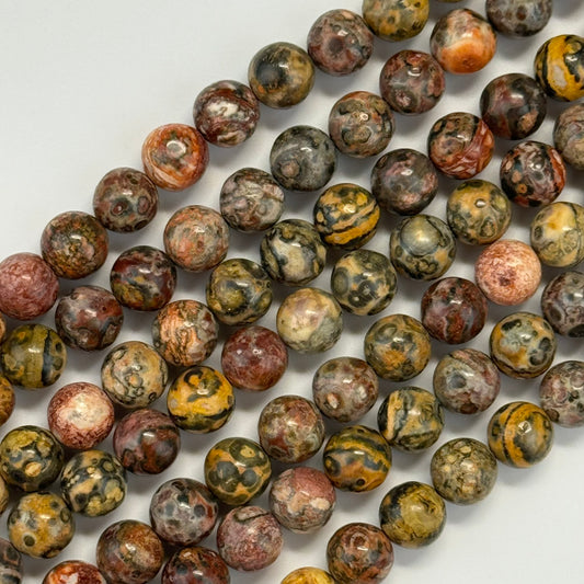 Red Leopard Skin Jasper Polished   Round Beads image 0
