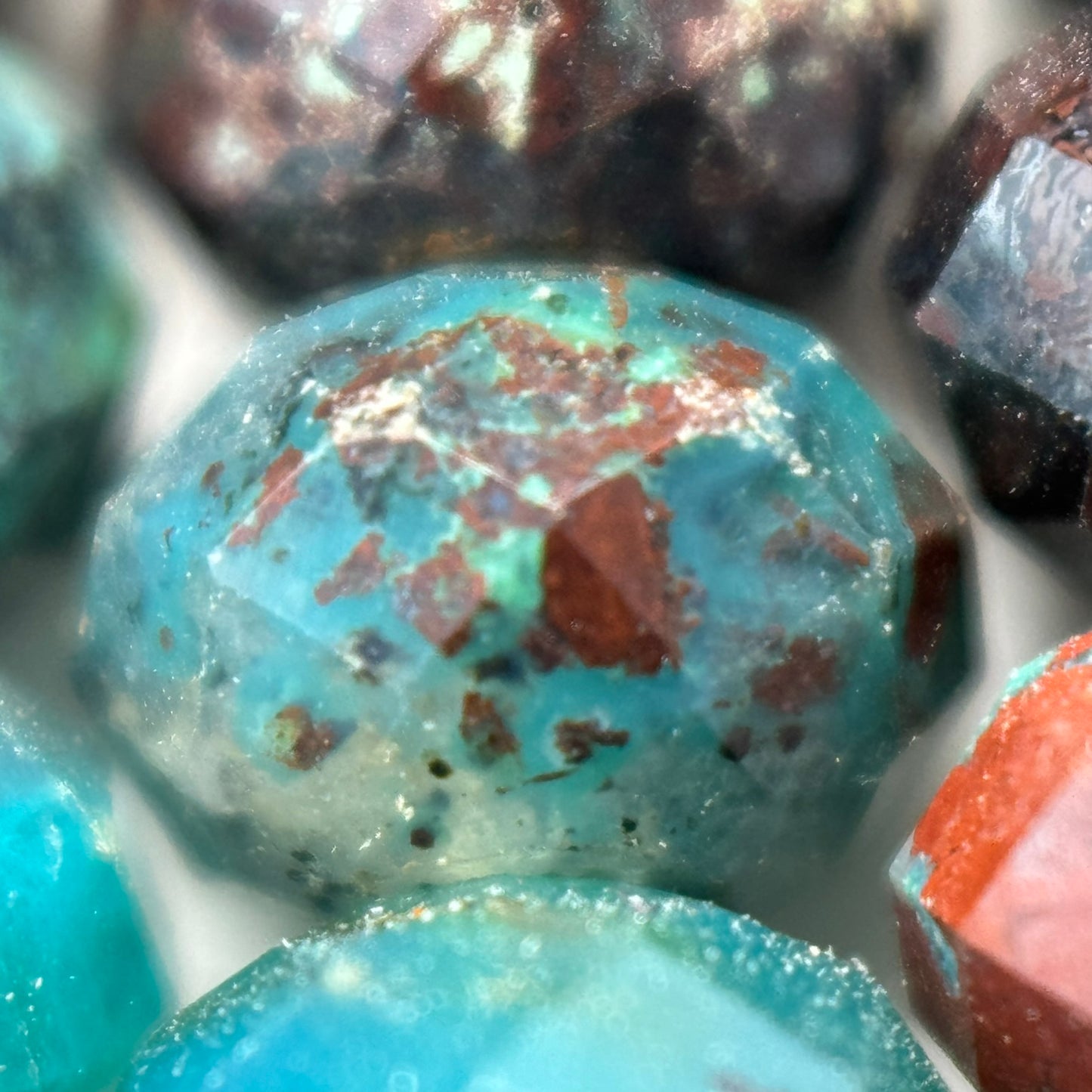 Faceted Turquoise Rondelle Beads (6x4mm) image 3
