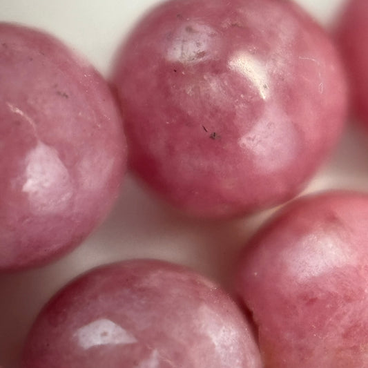 Rhodonite Polished Round Beads - (AA Quality)