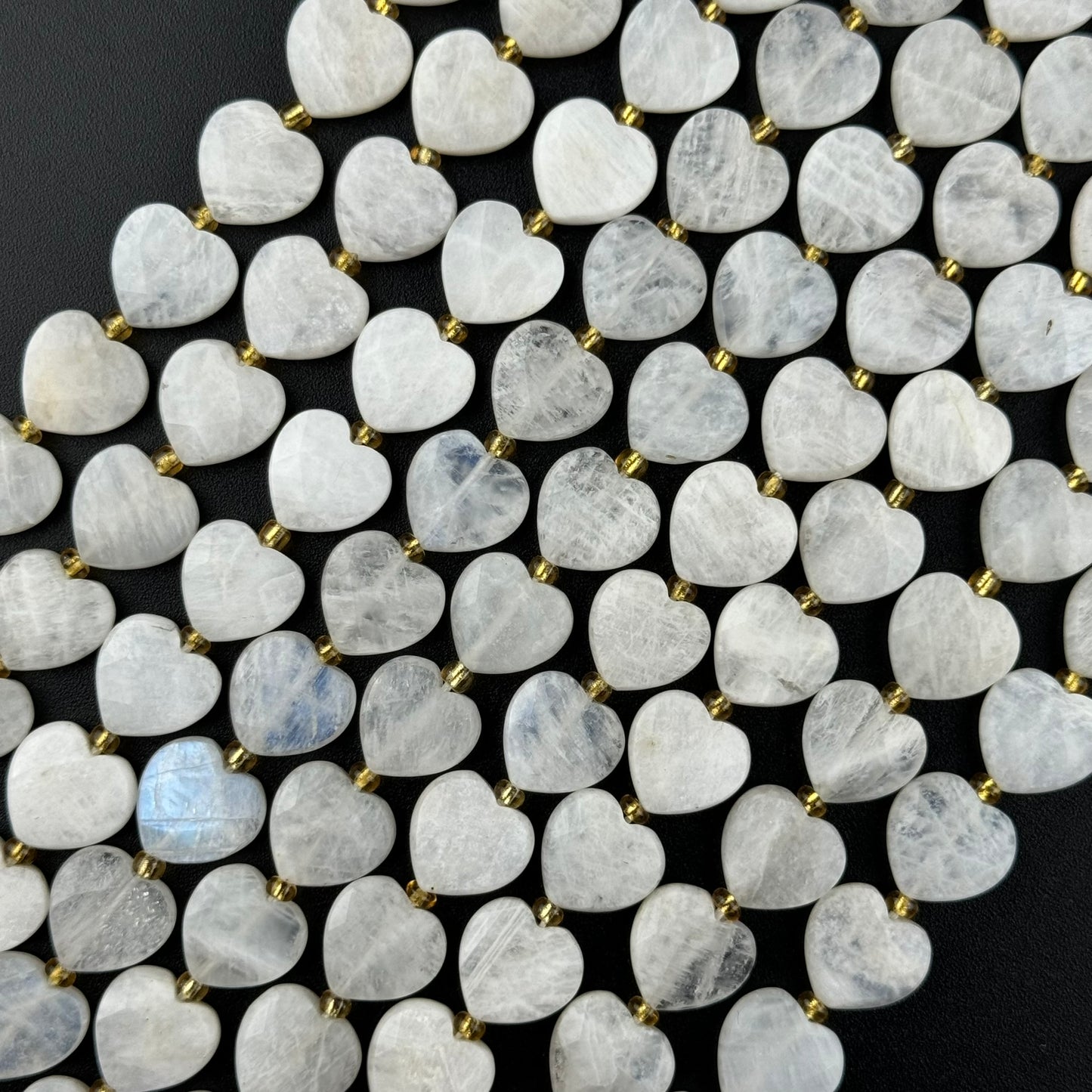 Rainbow Moonstone Faceted Heart 12Ãâ€â€ÂÂ12 mm Beads image 4
