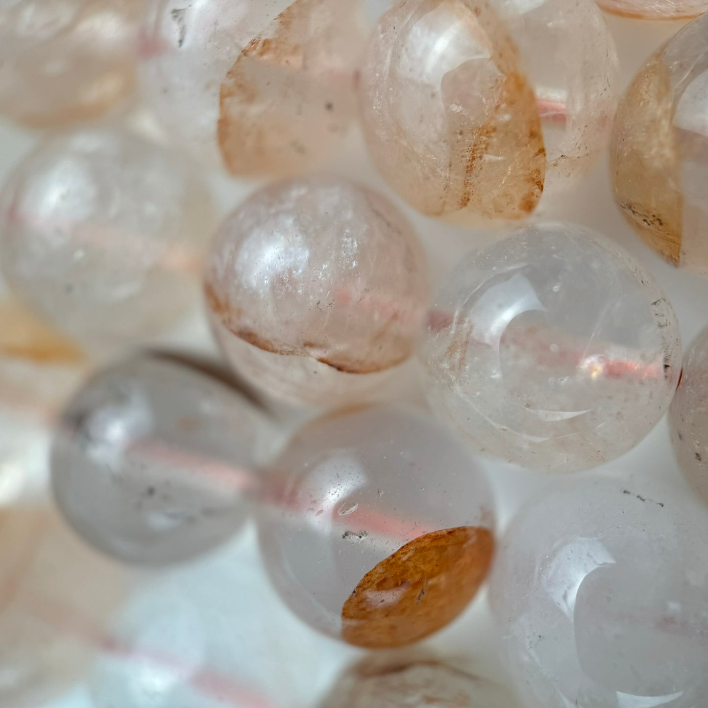 Orange Phantom Quartz Polished Round Beads image 4