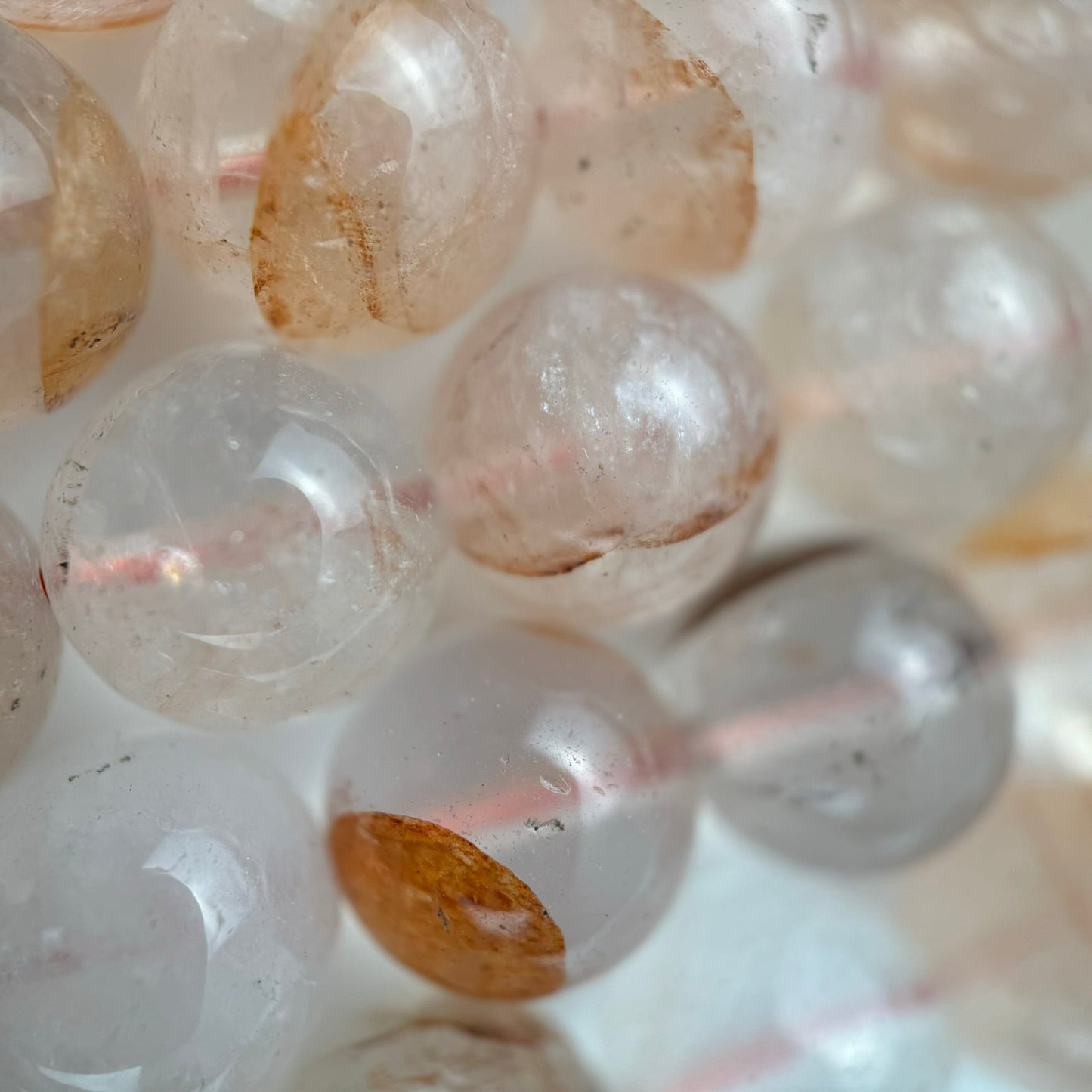 Orange Phantom Quartz Polished Round Beads image 4