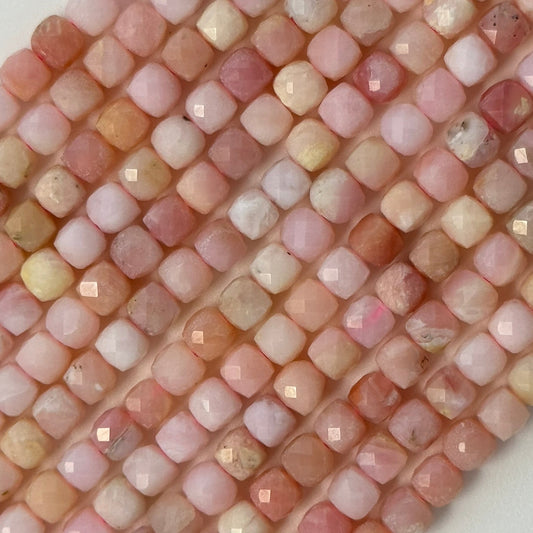 Pink Opal Square Beads