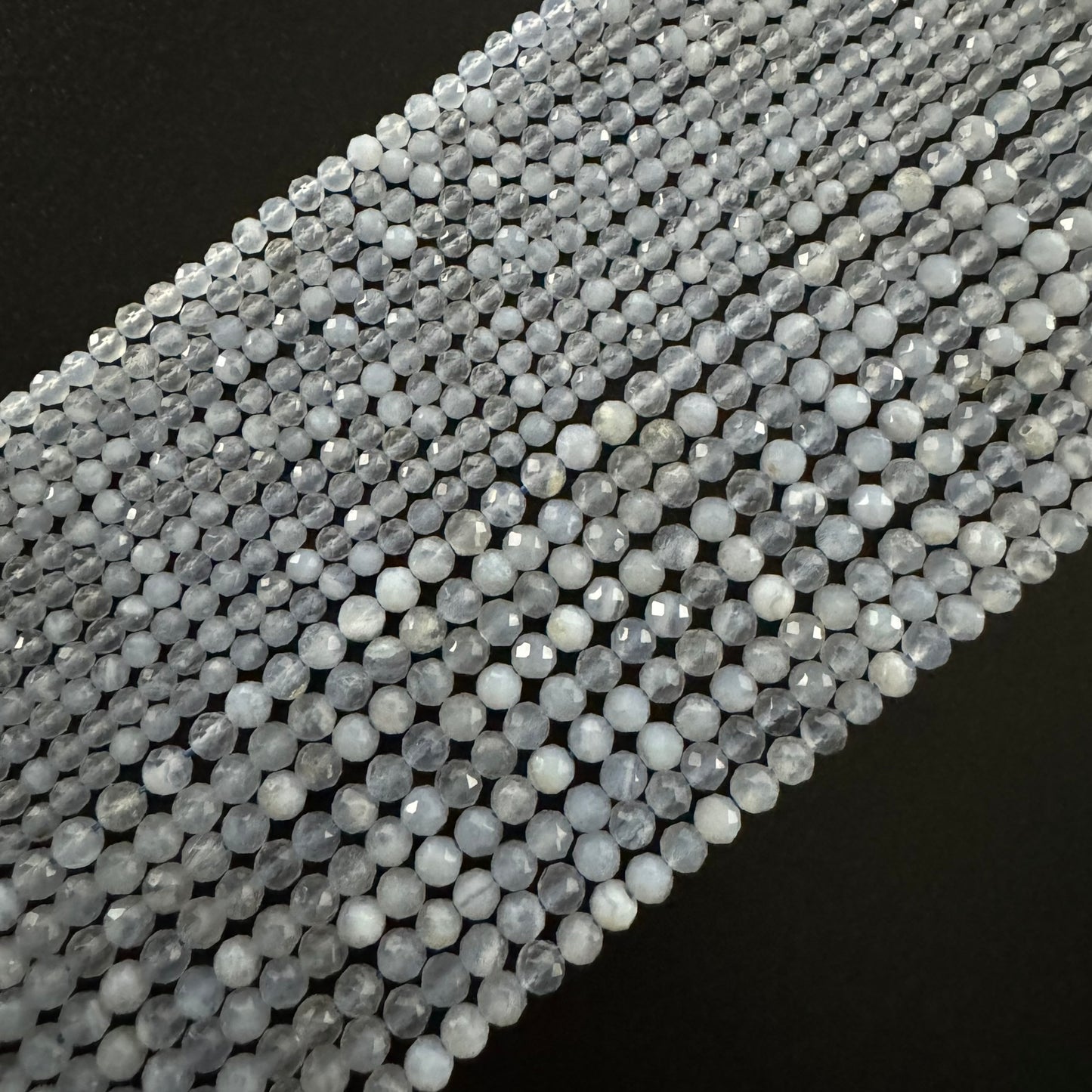 Blue Lace Agate Faceted Round Beads image 2