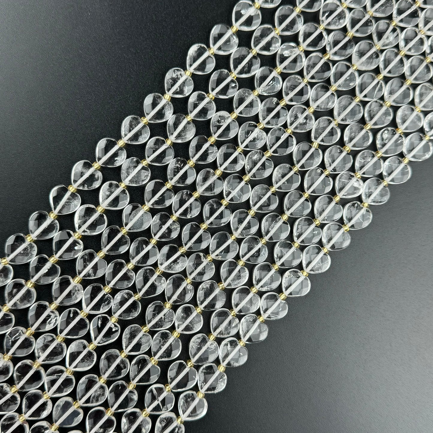 Clear Quartz Faceted Heart 12Ãâ€â€ÂÂ12 mm Beads image 6