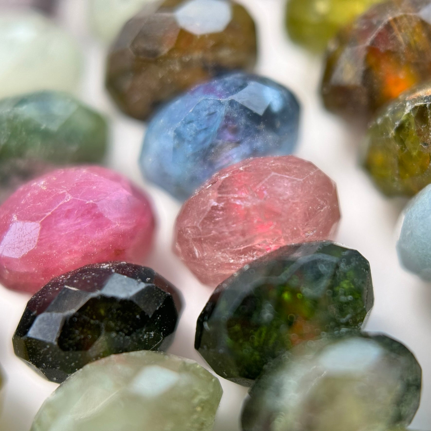 Faceted Multicolor Tourmaline Rondelle Beads (6.5x3.5mm) image 1