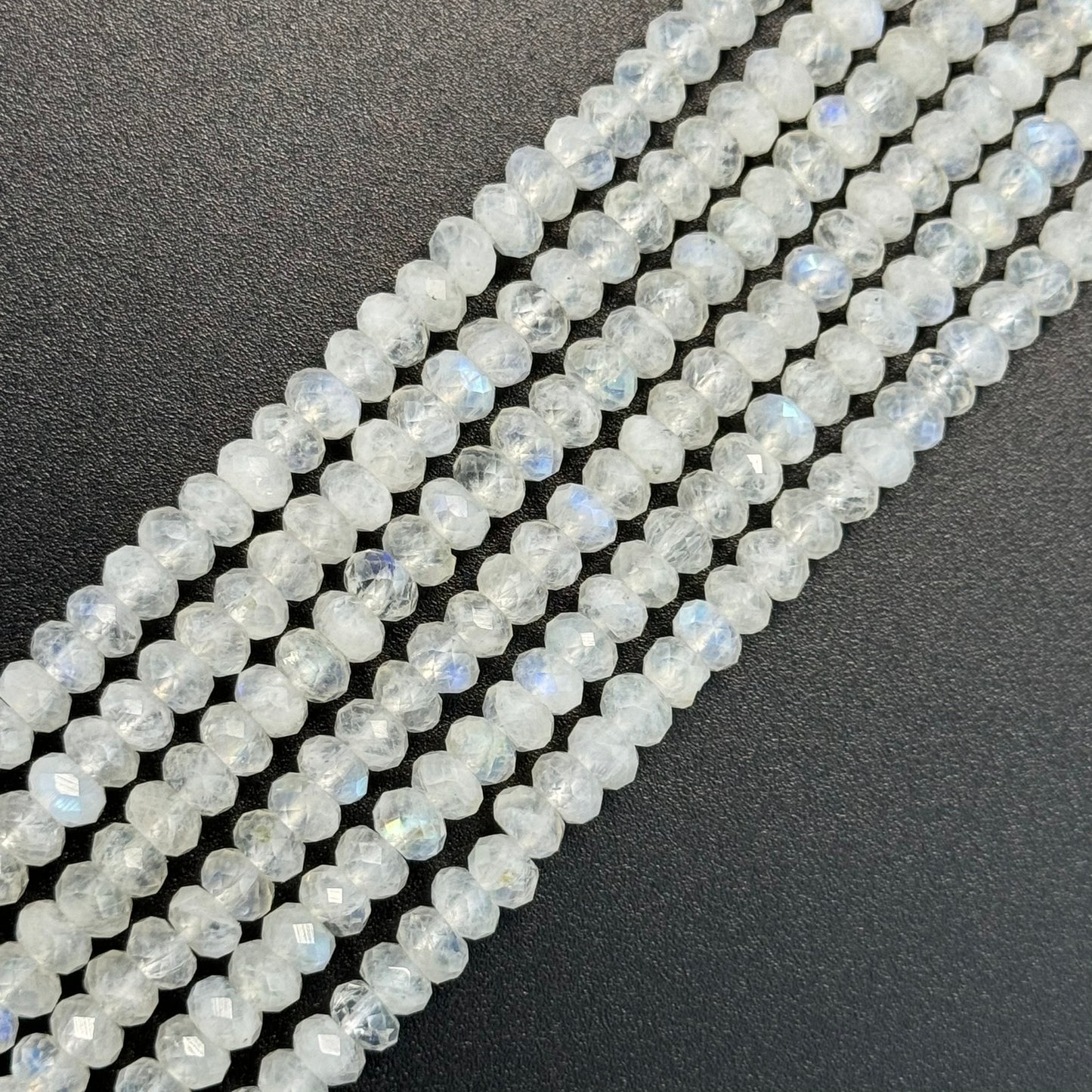 Rainbow Moonstone Faceted Rondelle Beads (AA Quality) image 6