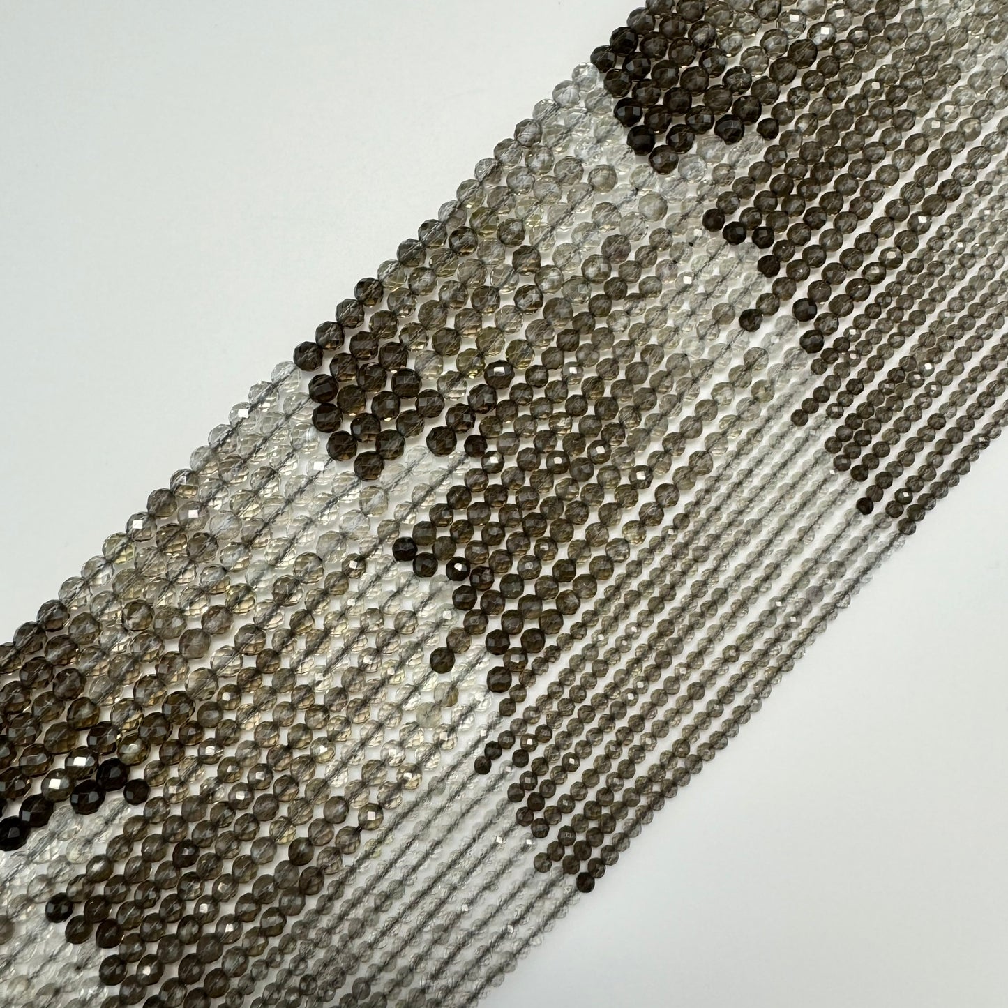 Smoky Quartz Faceted Round Beads 2.8-4.5mm image 2